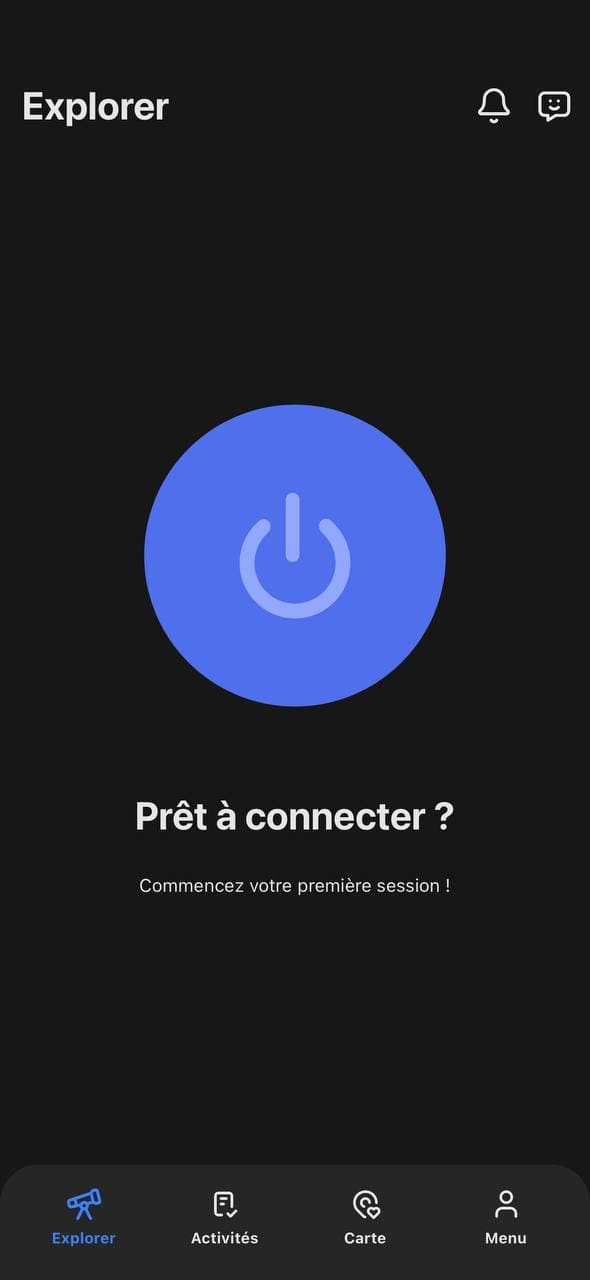 Instanct explore screen in dark mode